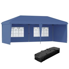 Outsunny 10' x 20' Pop Up Canopy Tent with 4 Sidewalls, Heavy Duty Tents for Parties, Outdoor Instant Gazebo with Carry Bag, for Outdoor, Garden