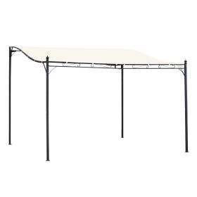 Outsunny 10' x 13' Steel Outdoor Pergola Gazebo, Patio Canopy with Weather-Resistant Fabric and Drainage Holes for Backyard, Deck, Garden, Cream