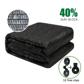 Shade Cloth Black Sunblock Fabric With Grommets UV Resistant For Garden Plants Cover (Option: 6x12)