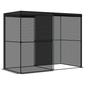 Outsunny 4' X 8' Crop Cage, Plant Protection Tent With Zippered Doors For Vegetable Garden, Backyard (Color: Black)